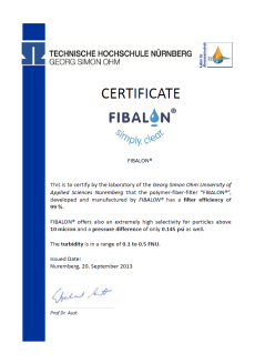 jacuzzi filter kwaliteits certificate fibalon